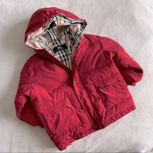 100% authentic BURBERRY toddler unisex red novacheck parka (3T)